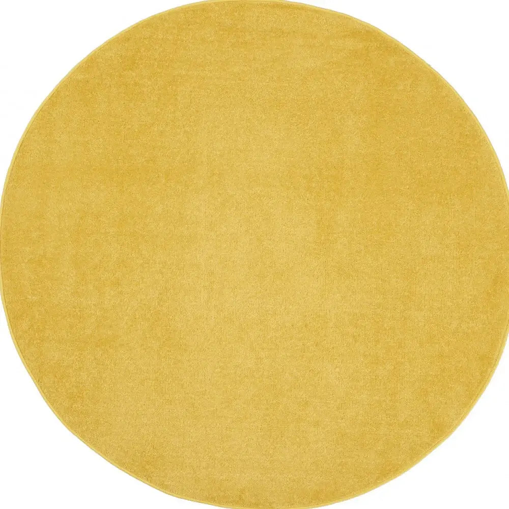 6' X 6' Yellow Round Non Skid Indoor Outdoor Area Rug - Homeroots - Flyclothing LLC