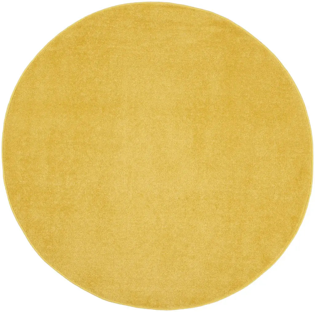 6' X 6' Yellow Round Non Skid Indoor Outdoor Area Rug - Homeroots - Flyclothing LLC