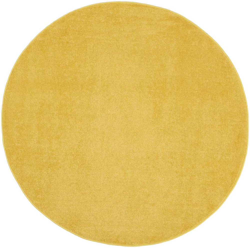 6' X 6' Yellow Round Non Skid Indoor Outdoor Area Rug - Homeroots - Flyclothing LLC