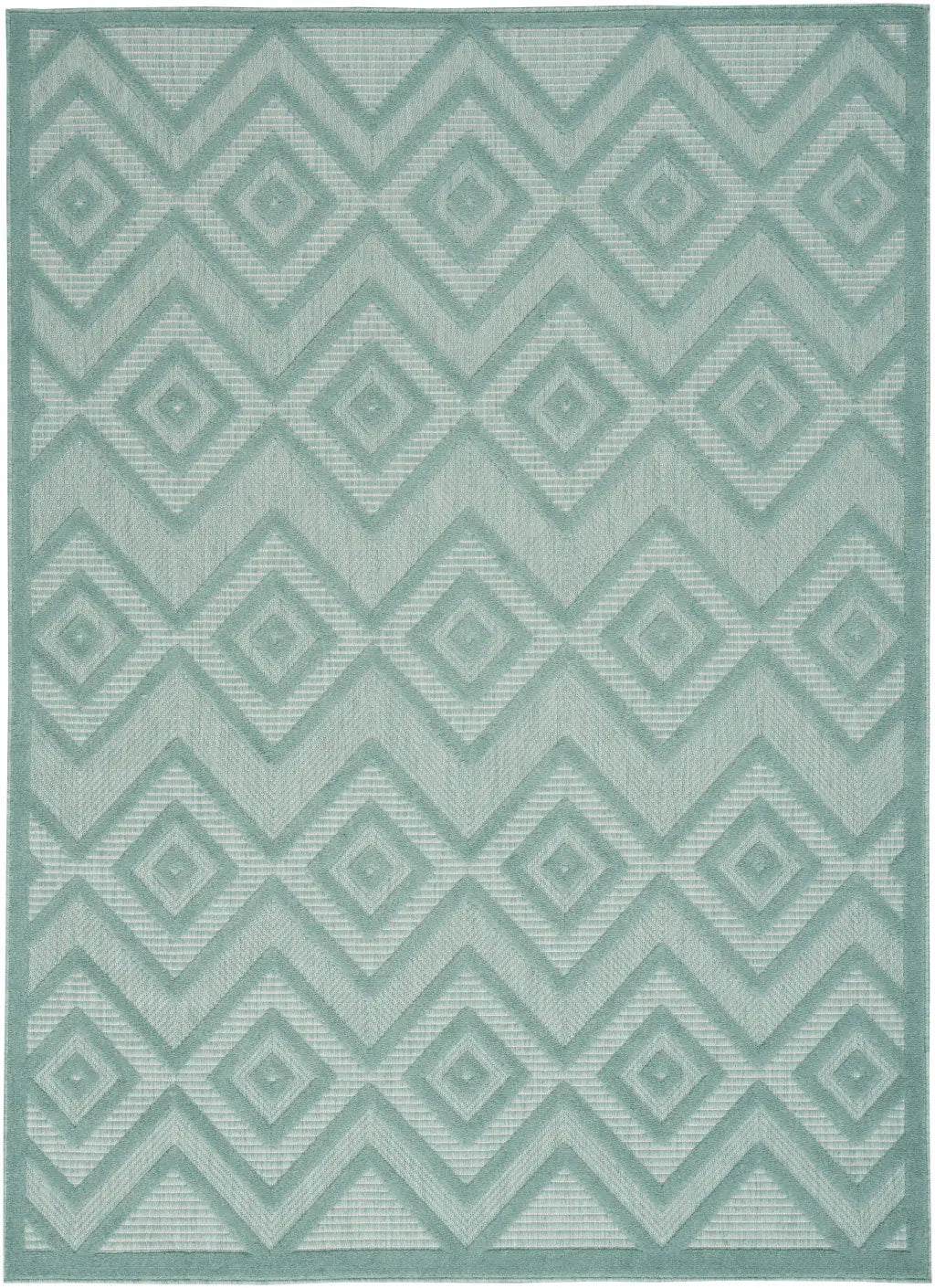4' X 6' Aqua And Teal Argyle Indoor Outdoor Area Rug - Homeroots - Flyclothing LLC