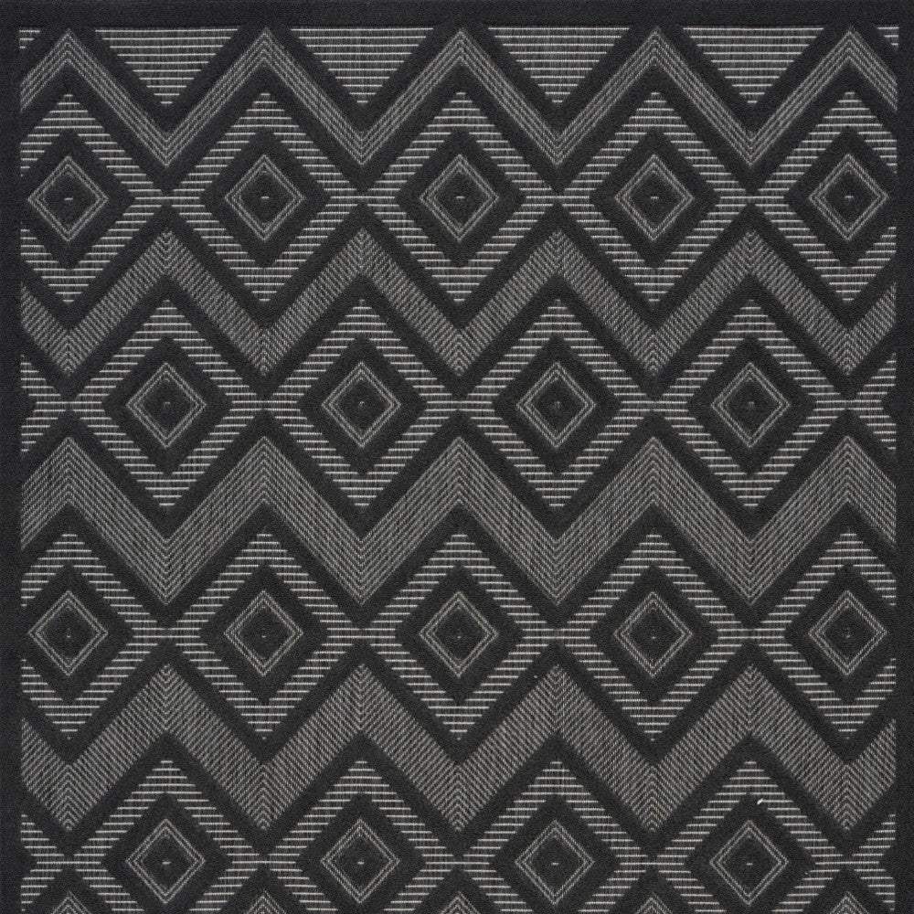 4' X 6' Charcoal Black Argyle Indoor Outdoor Area Rug - Homeroots - Flyclothing LLC