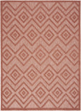 4' X 6' Coral Orange Argyle Indoor Outdoor Area Rug