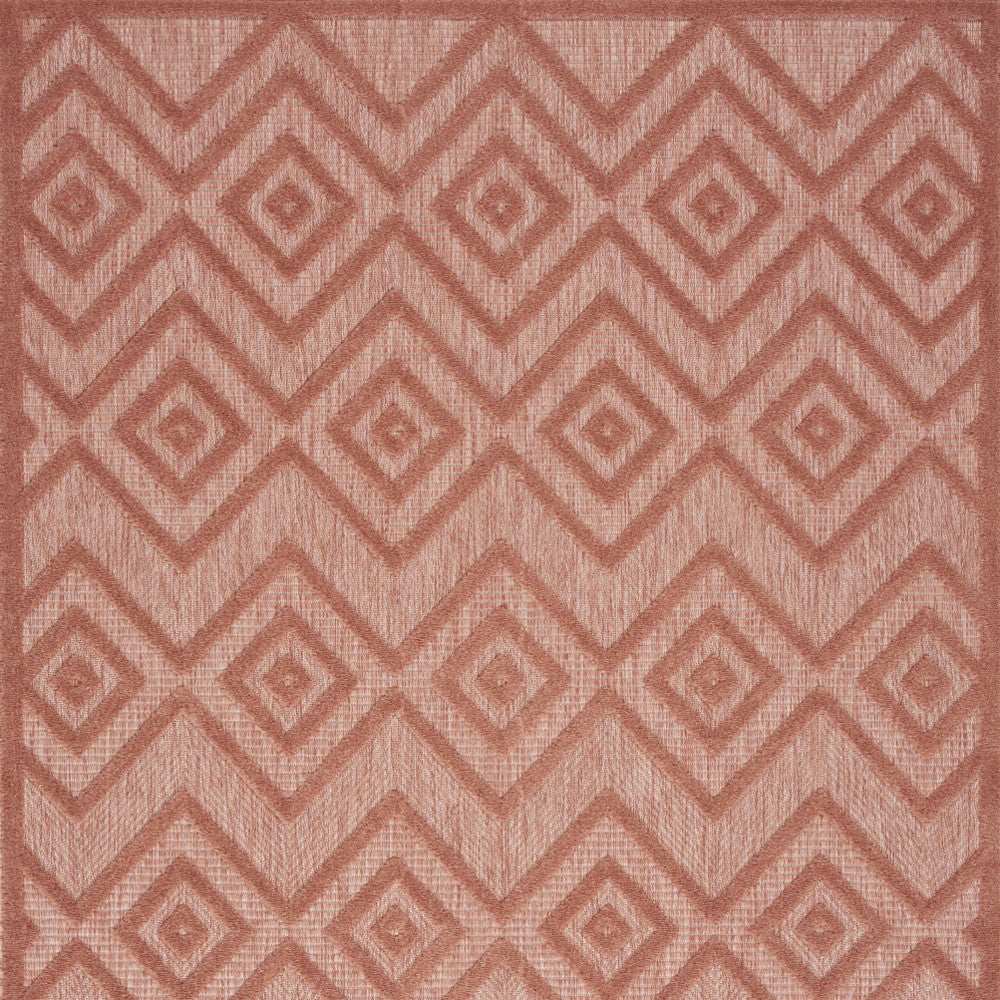 4' X 6' Coral Orange Argyle Indoor Outdoor Area Rug - Homeroots - Flyclothing LLC