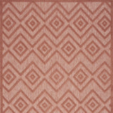 4' X 6' Coral Orange Argyle Indoor Outdoor Area Rug