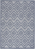 4' X 6' Denim Blue Argyle Indoor Outdoor Area Rug