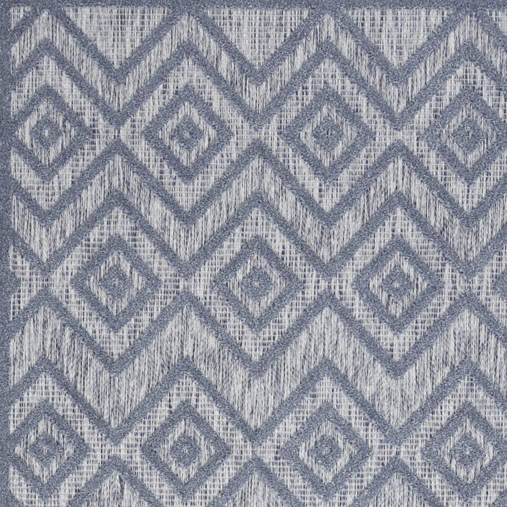 4' X 6' Denim Blue Argyle Indoor Outdoor Area Rug - Homeroots - Flyclothing LLC