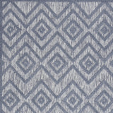 4' X 6' Denim Blue Argyle Indoor Outdoor Area Rug
