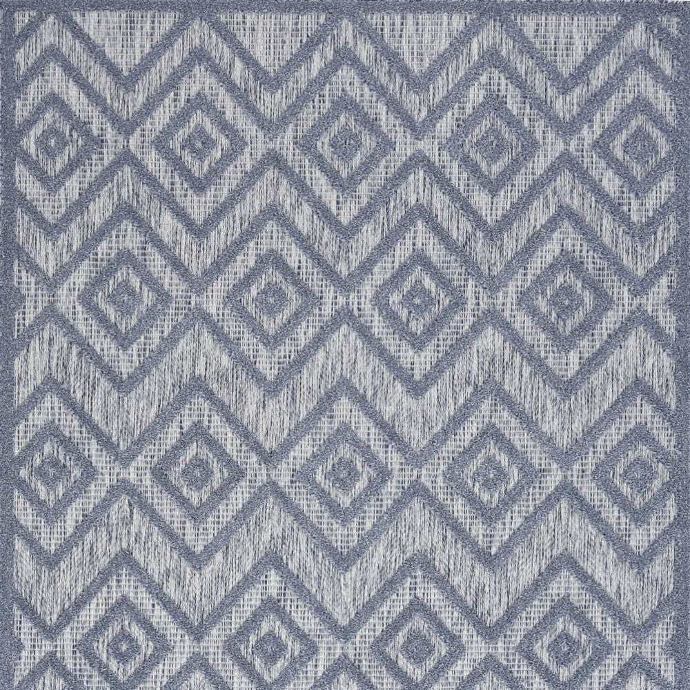 4' X 6' Denim Blue Argyle Indoor Outdoor Area Rug - Homeroots - Flyclothing LLC