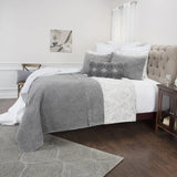 Gray Queen 100% Cotton 300 Thread Count Machine Washable Down Alternative Comforter - Homeroots - Flyclothing LLC
