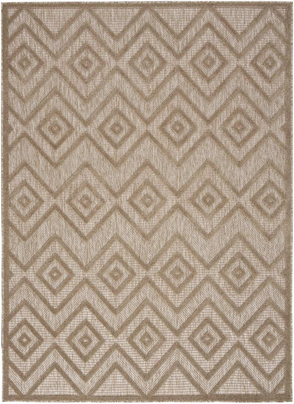 4' X 6' Natural Beige Argyle Indoor Outdoor Area Rug - Homeroots - Flyclothing LLC