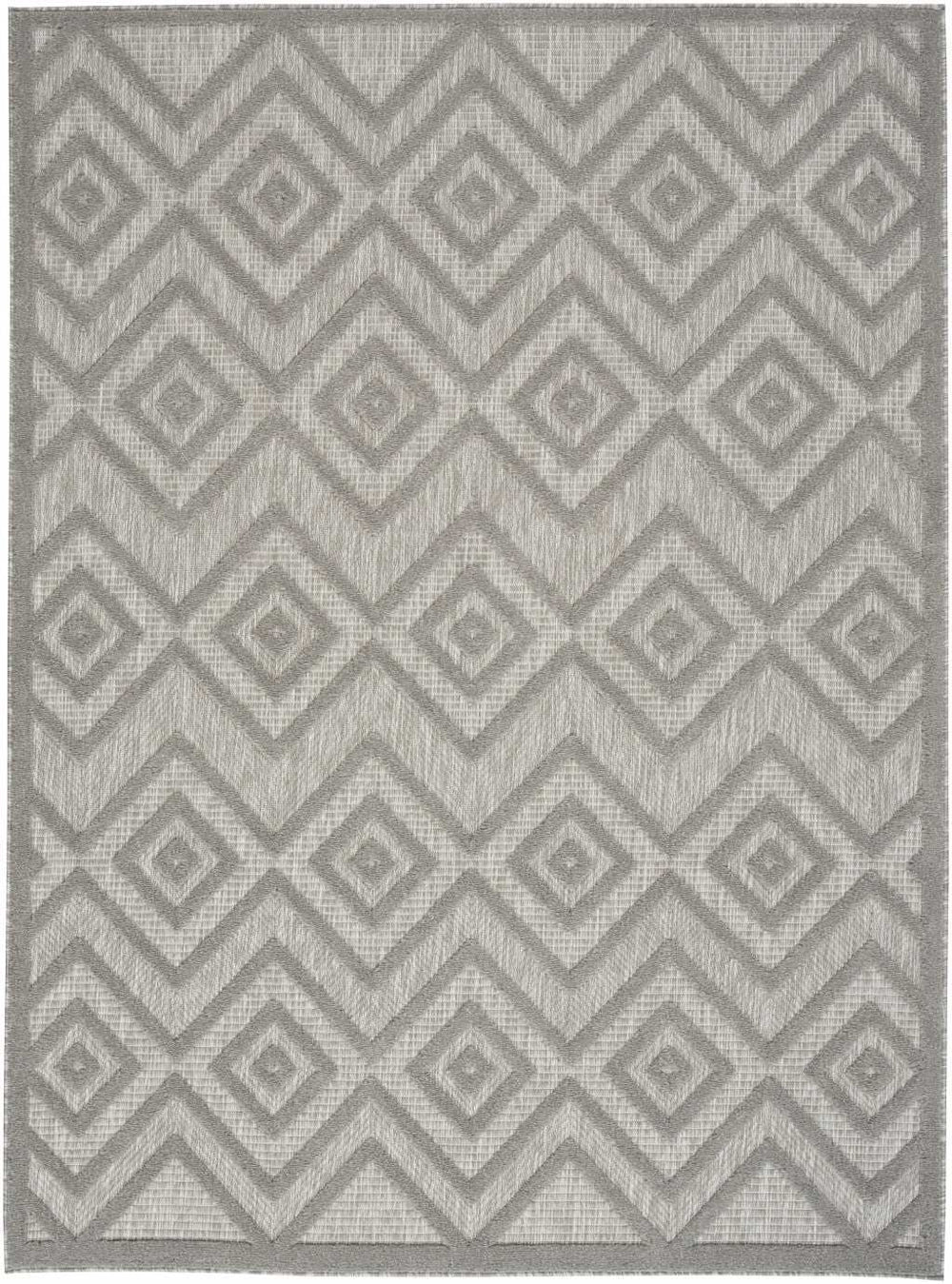 4' X 6' Silver Grey Argyle Indoor Outdoor Area Rug - Homeroots - Flyclothing LLC