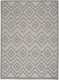 4' X 6' Silver Grey Argyle Indoor Outdoor Area Rug