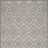4' X 6' Silver Grey Argyle Indoor Outdoor Area Rug
