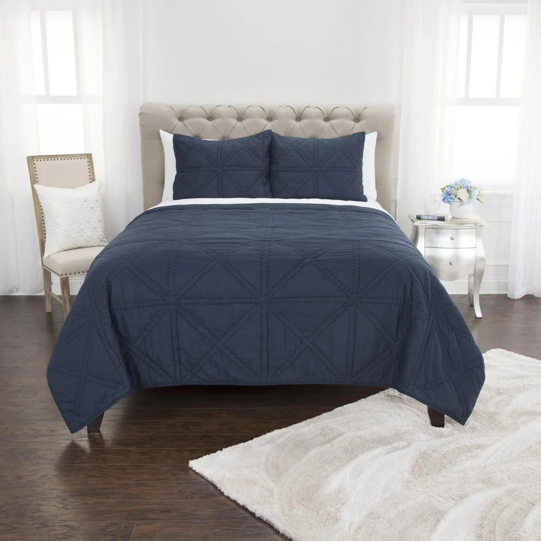 Indigo King 100% Cotton 300 Thread Count Machine Washable Down Alternative Comforter - Homeroots - Flyclothing LLC