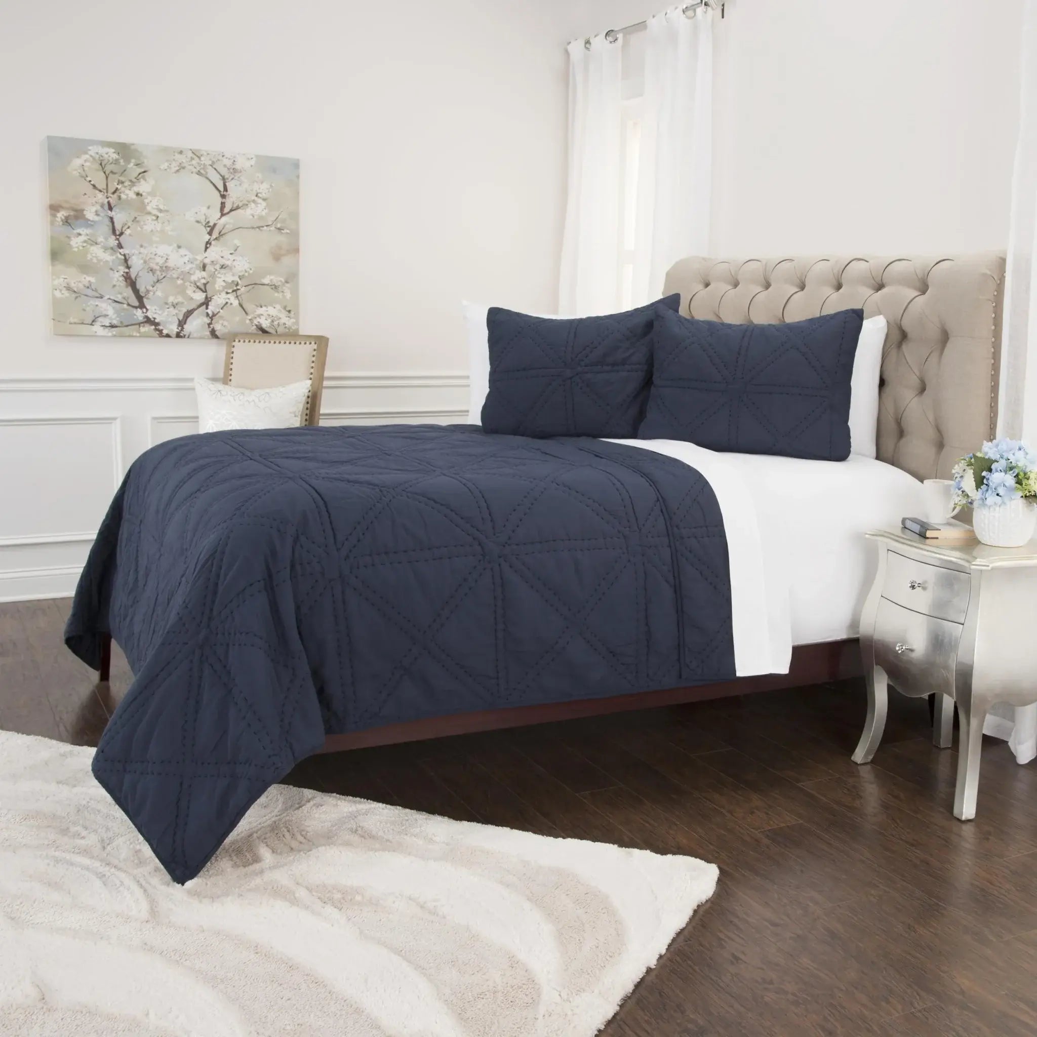Indigo King 100% Cotton 300 Thread Count Machine Washable Down Alternative Comforter - Homeroots - Flyclothing LLC