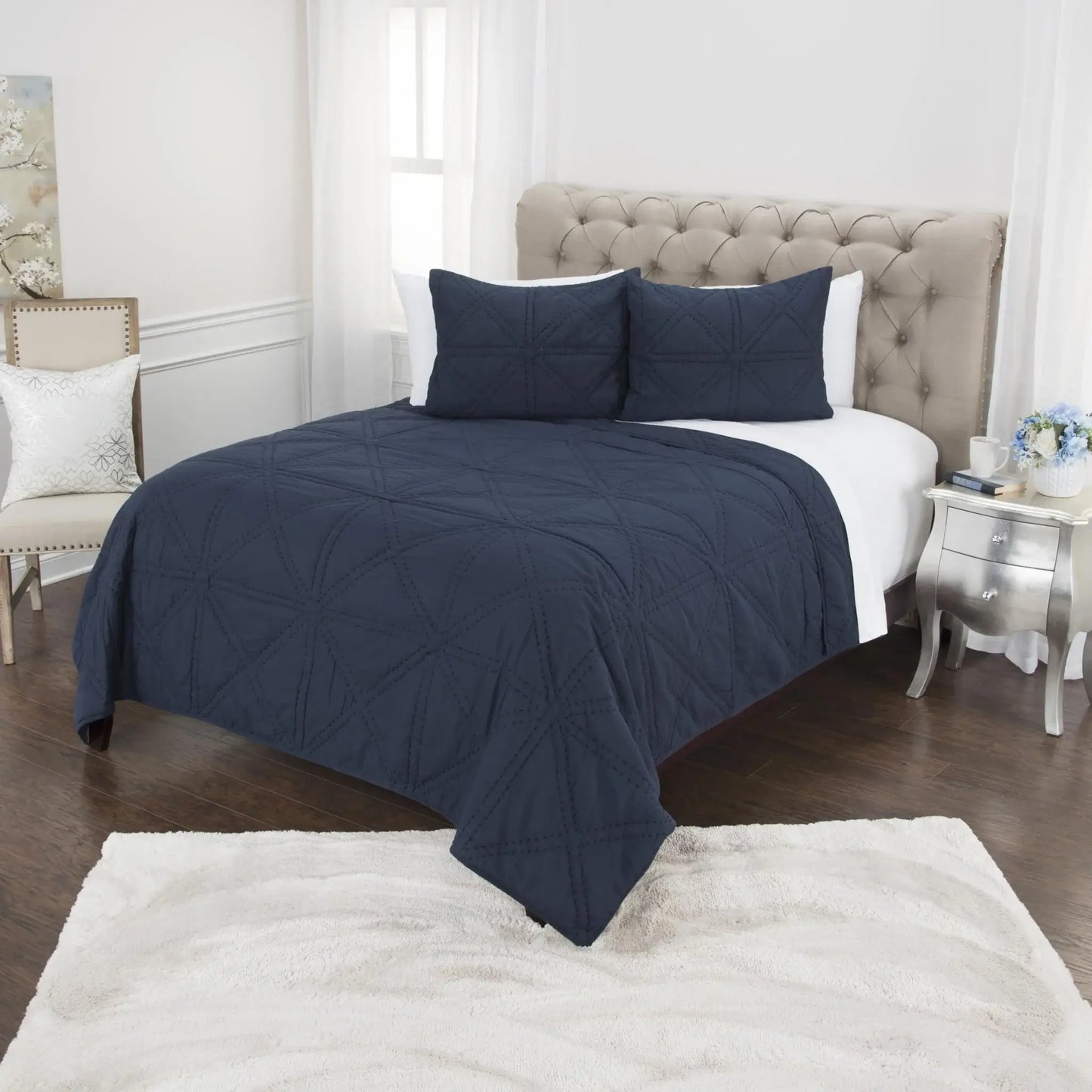 Indigo King 100% Cotton 300 Thread Count Machine Washable Down Alternative Comforter - Homeroots - Flyclothing LLC