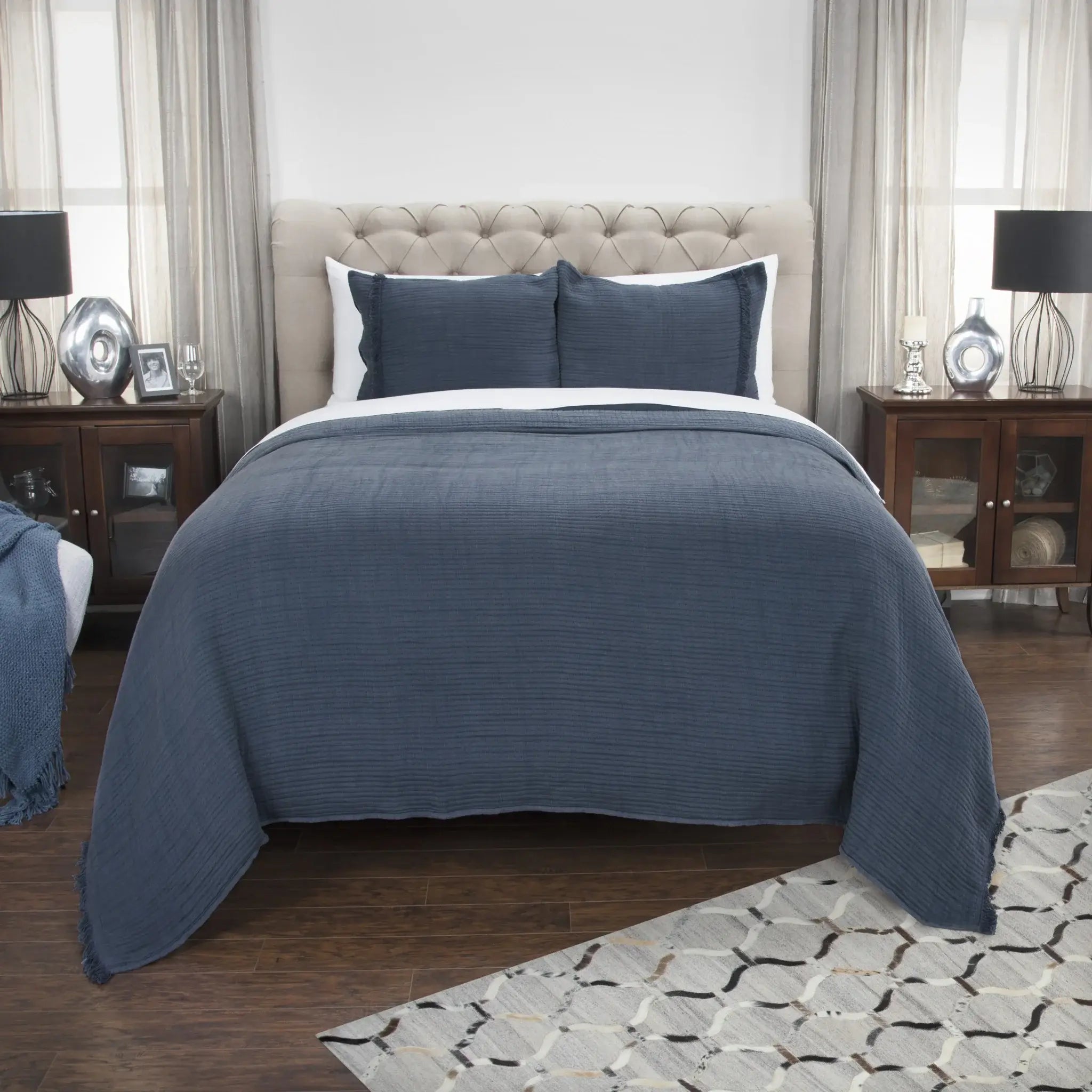 Indigo King 100% Cotton 300 Thread Count Machine Washable Down Alternative Comforter - Homeroots - Flyclothing LLC