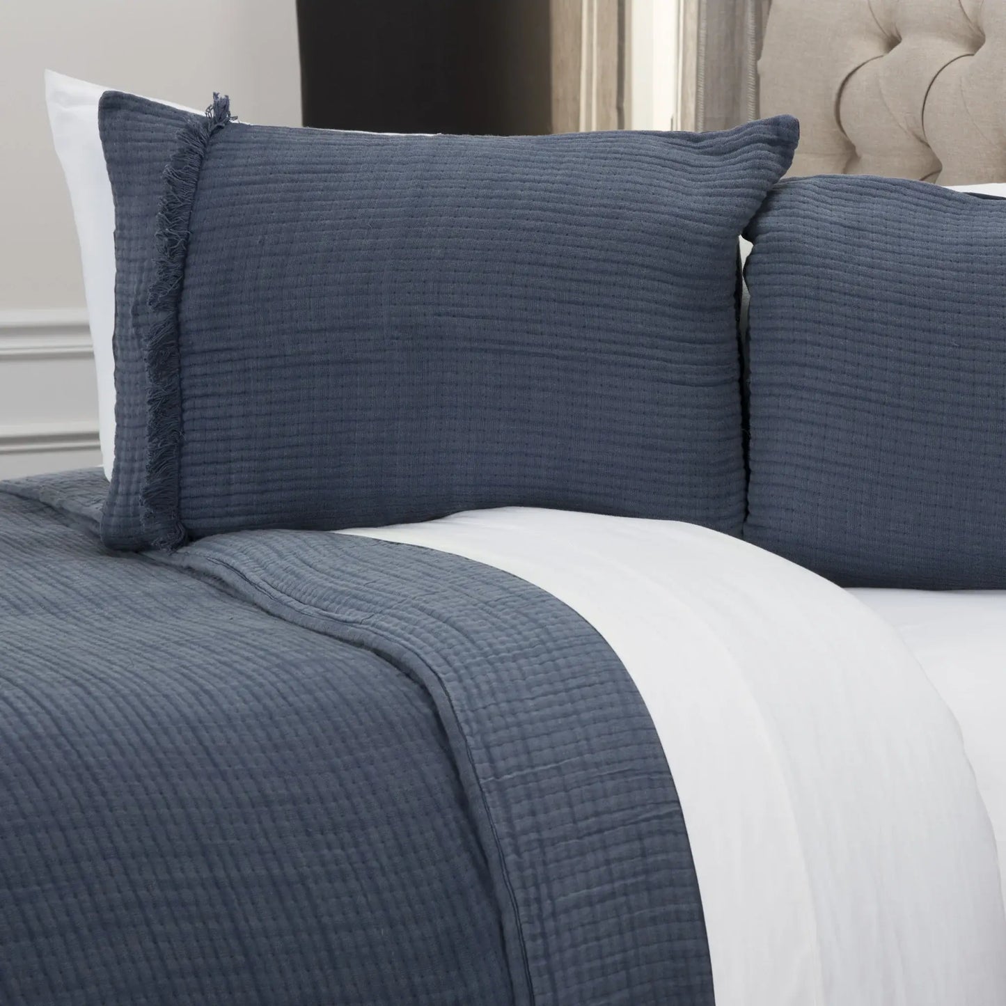 Indigo Queen 100% Cotton 300 Thread Count Machine Washable Down Alternative Comforter - Homeroots - Flyclothing LLC