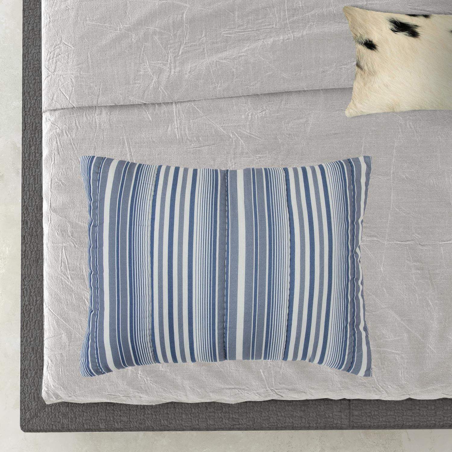 Multi Blues King 100% Cotton 300 Thread Count Machine Washable Down Alternative Comforter - Homeroots - Flyclothing LLC