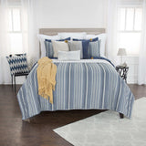 Multi Blues King 100% Cotton 300 Thread Count Machine Washable Down Alternative Comforter - Homeroots - Flyclothing LLC