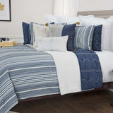 Multi Blues King 100% Cotton 300 Thread Count Machine Washable Down Alternative Comforter - Homeroots - Flyclothing LLC