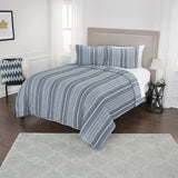 Multi Blues Queen 100% Cotton 300 Thread Count Machine Washable Down Alternative Comforter - Homeroots - Flyclothing LLC