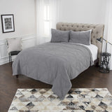 Gray King 100% Cotton 300 Thread Count Machine Washable Down Alternative Comforter - Homeroots - Flyclothing LLC