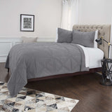 Gray King 100% Cotton 300 Thread Count Machine Washable Down Alternative Comforter - Homeroots - Flyclothing LLC
