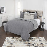 Gray King 100% Cotton 300 Thread Count Machine Washable Down Alternative Comforter - Homeroots - Flyclothing LLC
