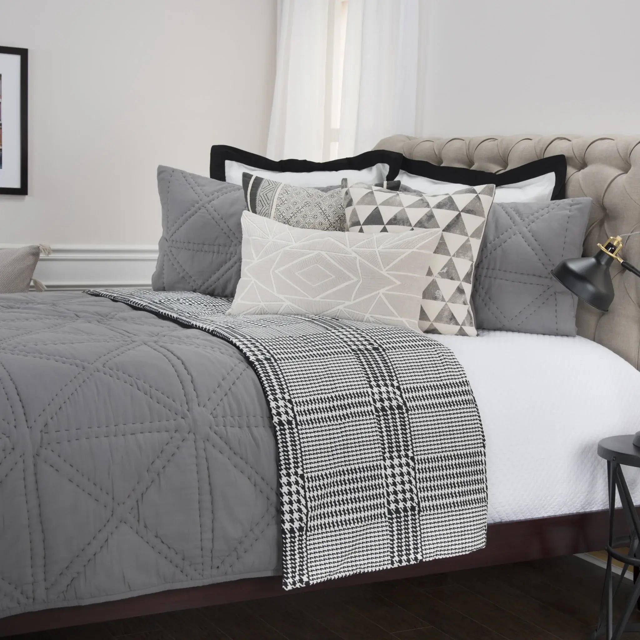 Gray King 100% Cotton 300 Thread Count Machine Washable Down Alternative Comforter - Homeroots - Flyclothing LLC