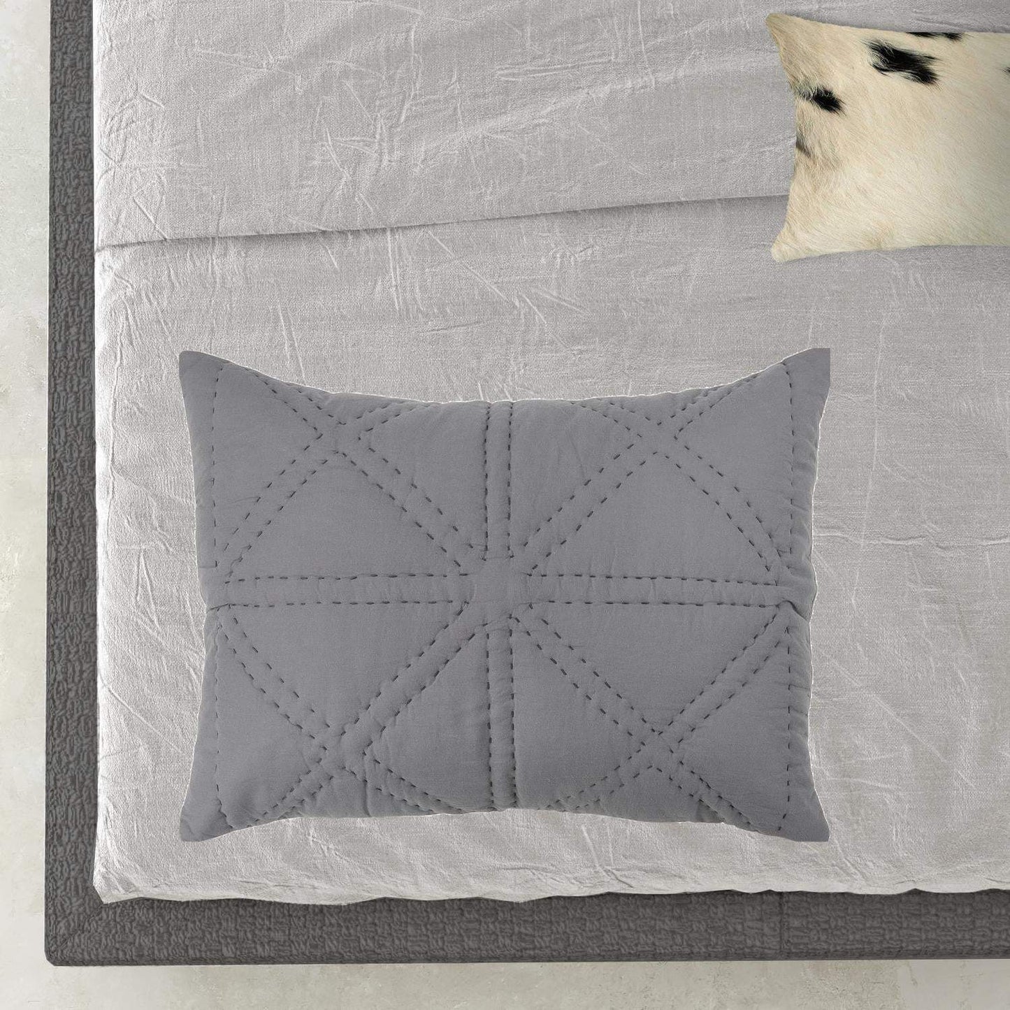 Gray King 100% Cotton 300 Thread Count Machine Washable Down Alternative Comforter - Homeroots - Flyclothing LLC