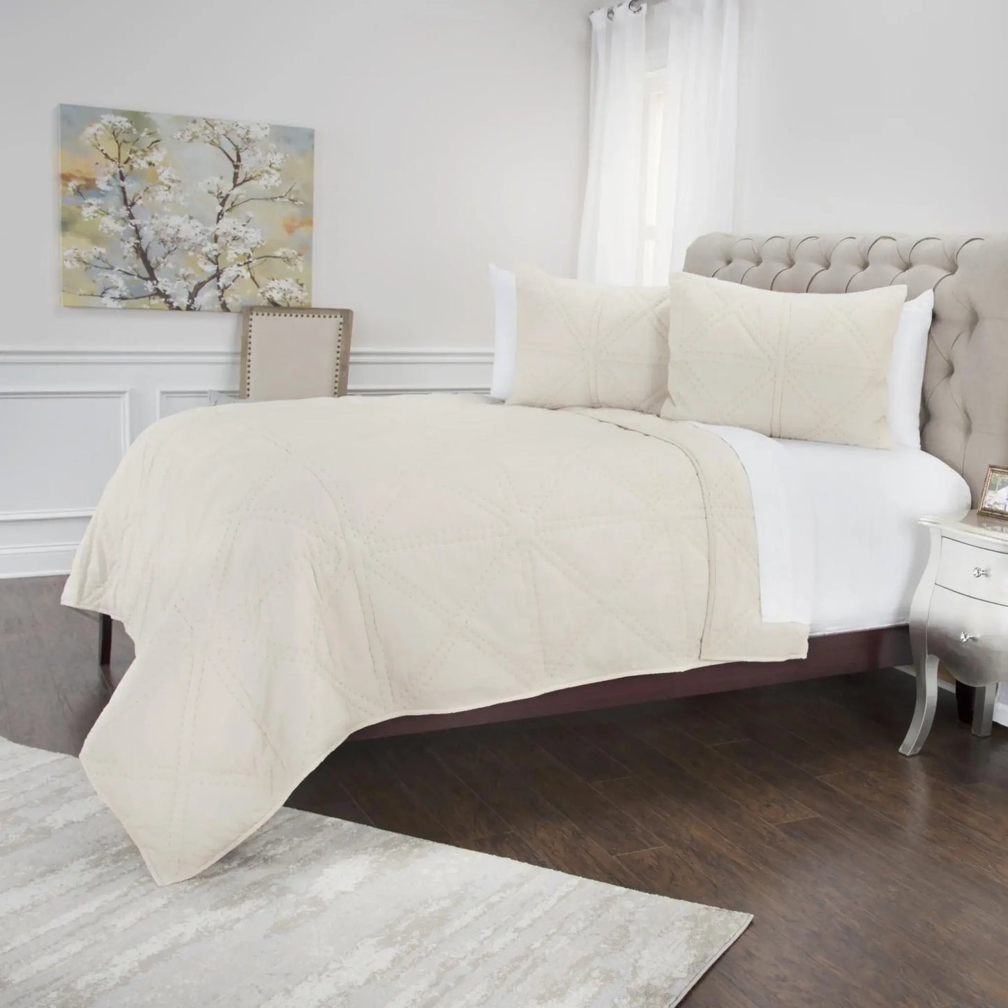 Natural Queen 100% Cotton 300 Thread Count Machine Washable Down Alternative Comforter - Homeroots - Flyclothing LLC