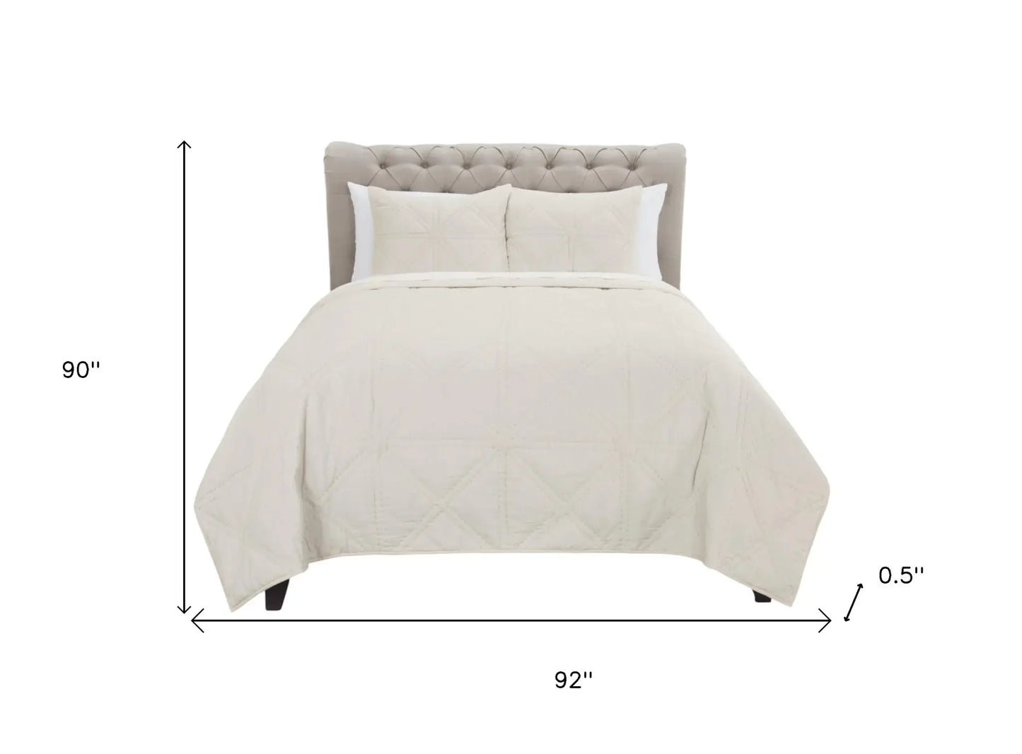 Natural Queen 100% Cotton 300 Thread Count Machine Washable Down Alternative Comforter - Homeroots - Flyclothing LLC