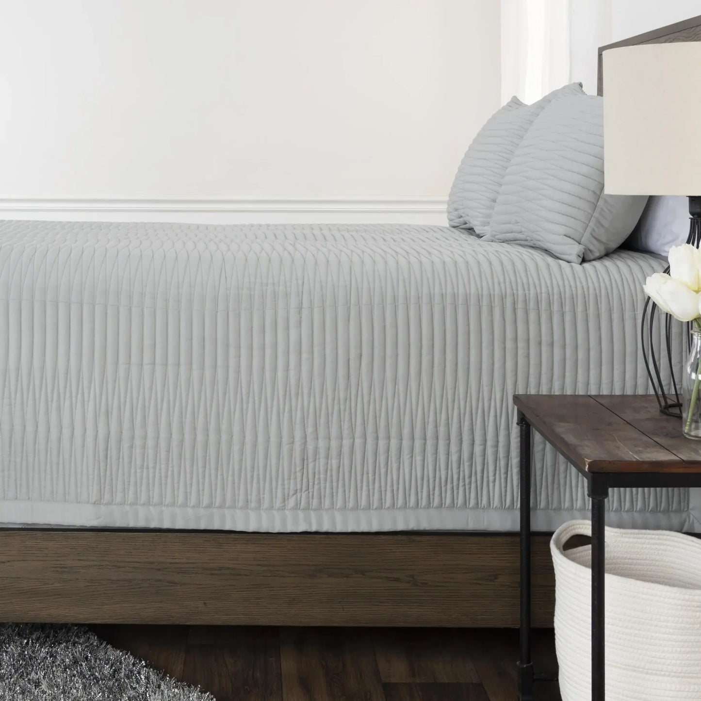 Grey King Microfiber 300 Thread Count Machine Washable Down Alternative Comforter - Homeroots - Flyclothing LLC