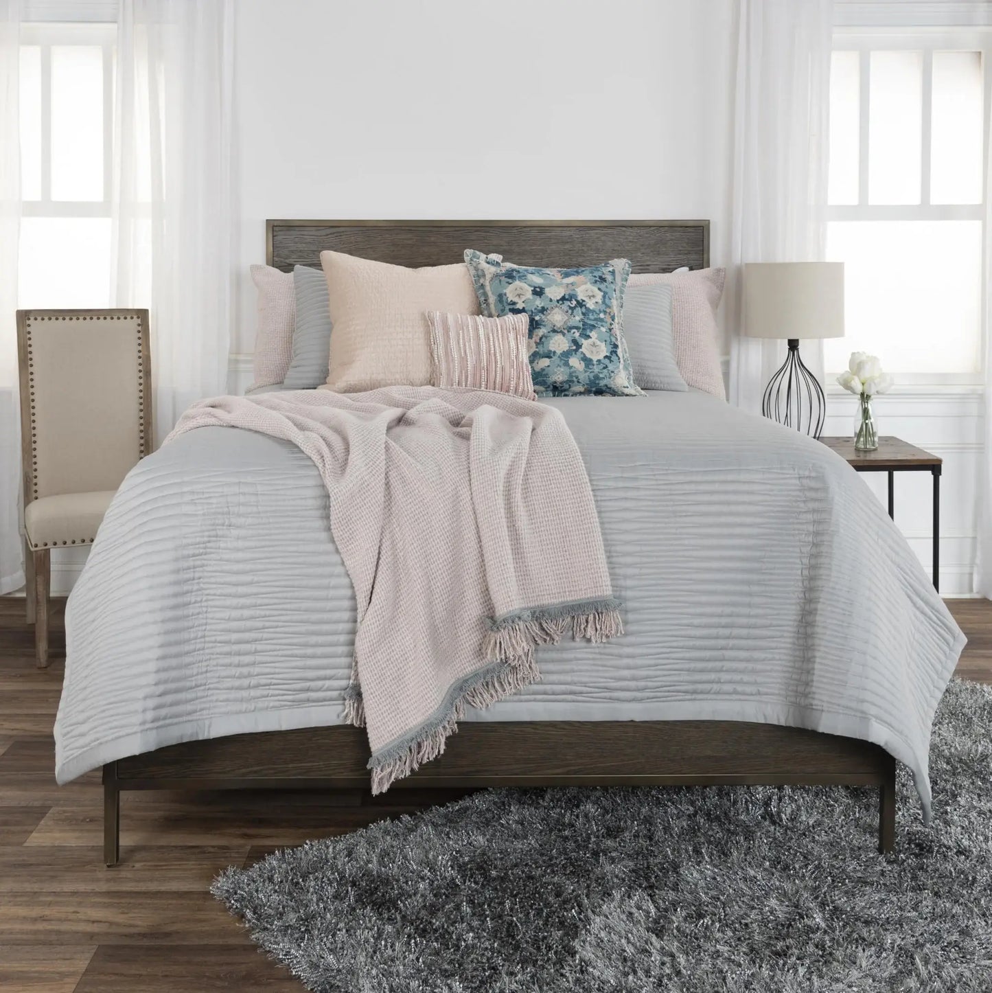 Grey King Microfiber 300 Thread Count Machine Washable Down Alternative Comforter - Homeroots - Flyclothing LLC