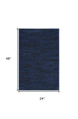 2' X 4' Midnight Blue Stain Resistant Indoor Outdoor Area Rug - Homeroots - Flyclothing LLC