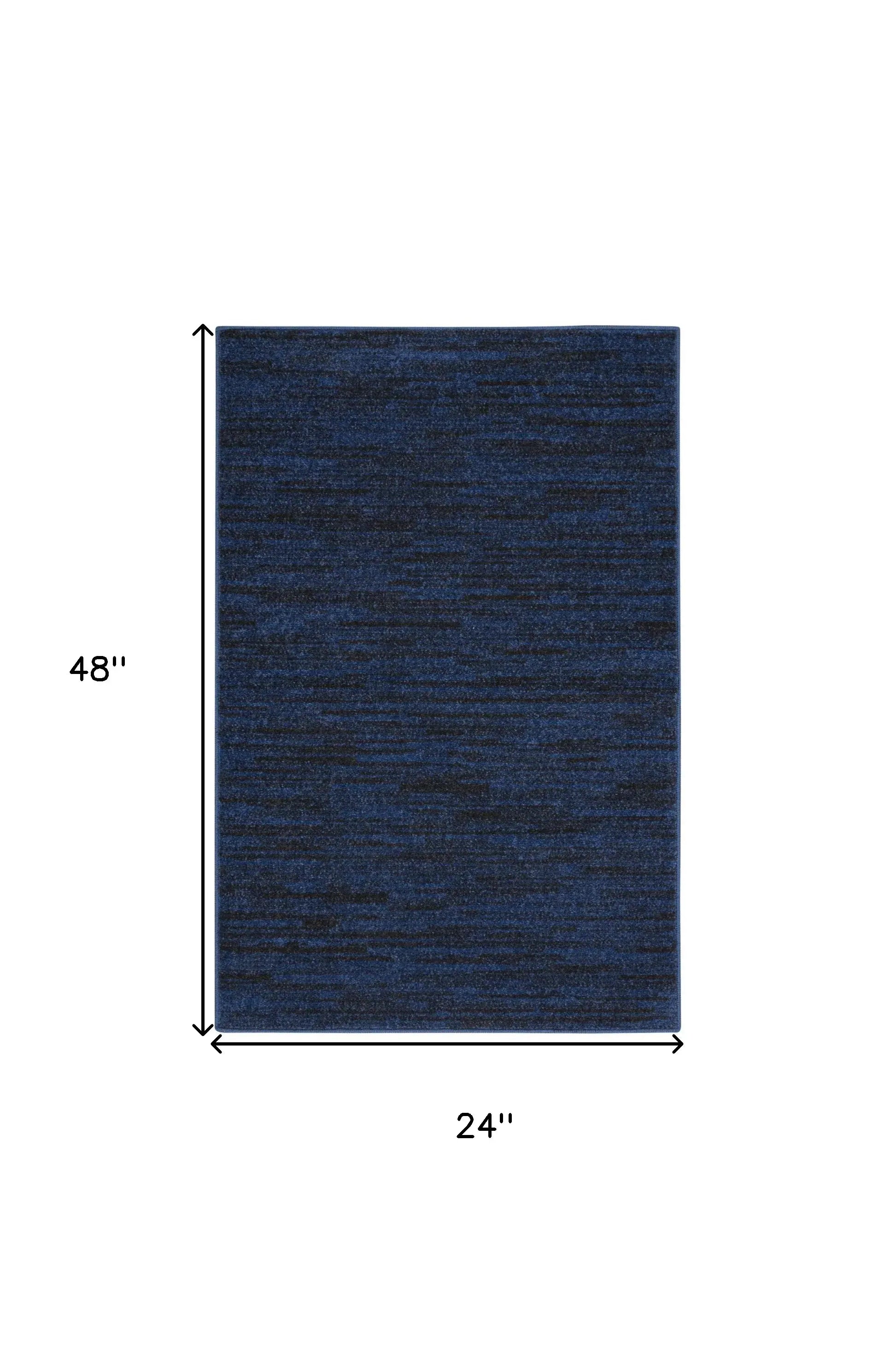 2' X 4' Midnight Blue Stain Resistant Indoor Outdoor Area Rug - Homeroots - Flyclothing LLC