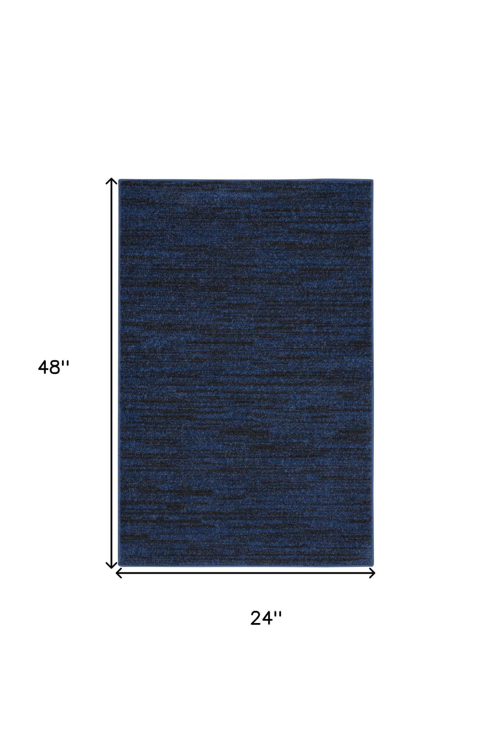 2' X 4' Midnight Blue Stain Resistant Indoor Outdoor Area Rug - Homeroots - Flyclothing LLC