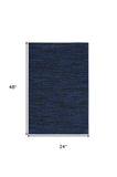 2' X 4' Midnight Blue Stain Resistant Indoor Outdoor Area Rug - Homeroots - Flyclothing LLC