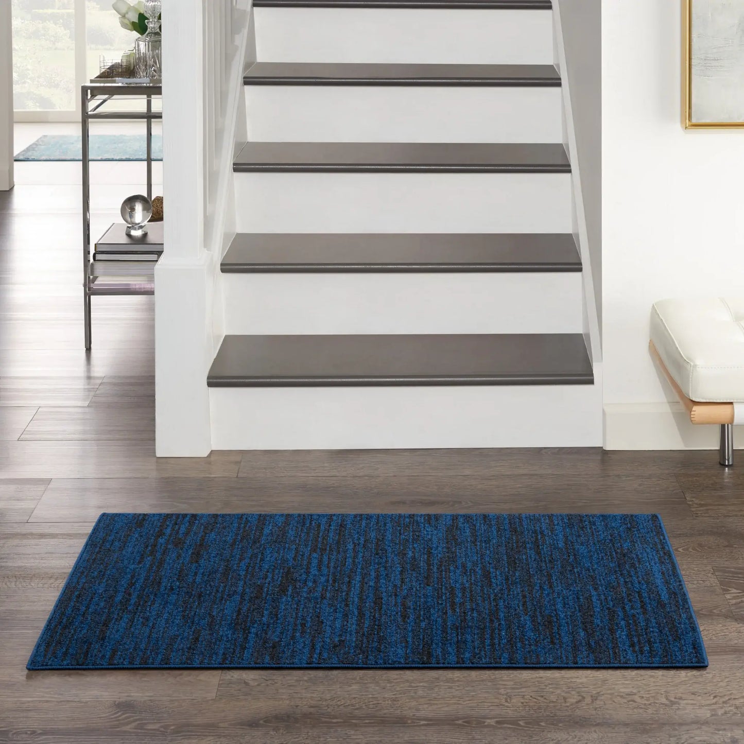 2' X 4' Midnight Blue Stain Resistant Indoor Outdoor Area Rug - Homeroots - Flyclothing LLC