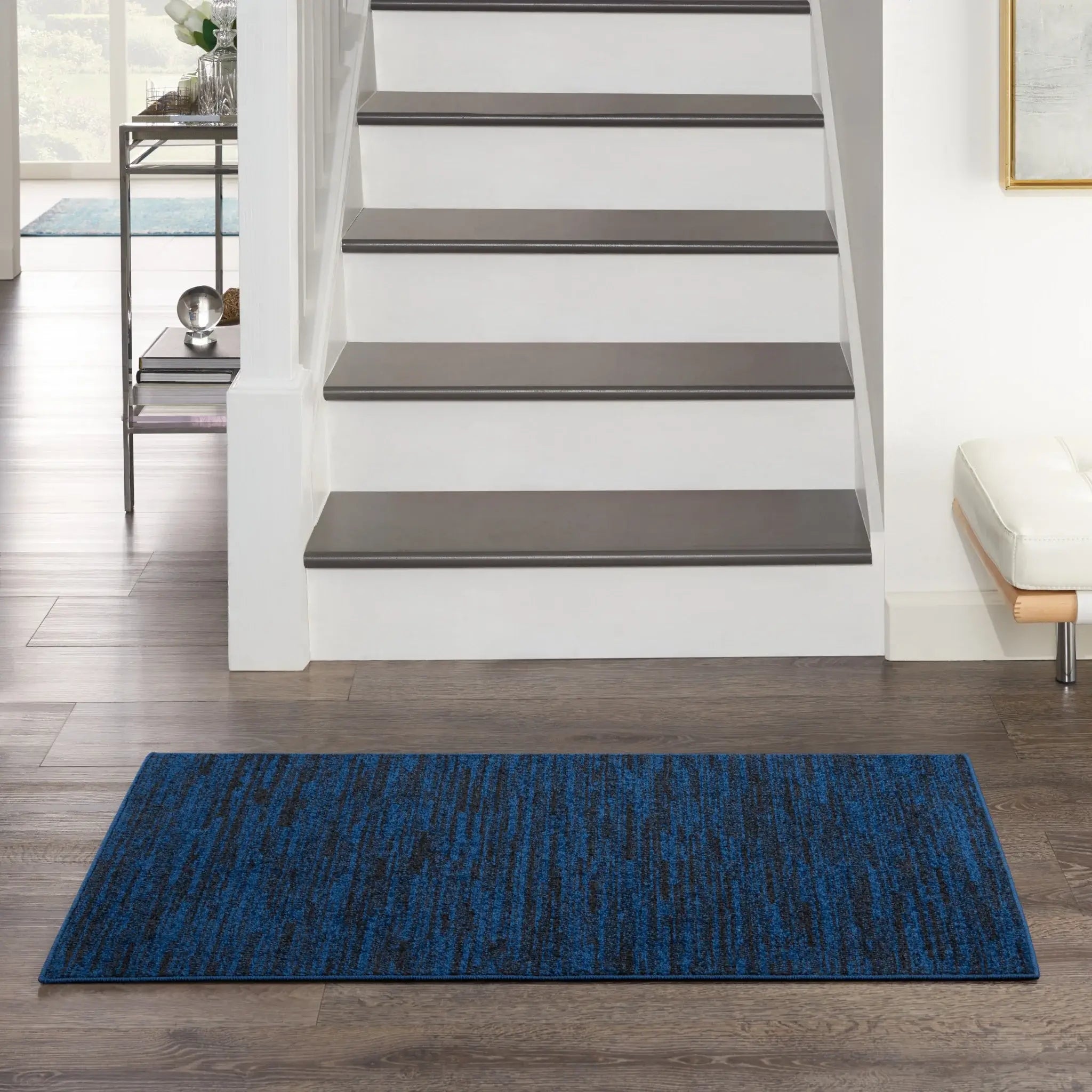 2' X 4' Midnight Blue Stain Resistant Indoor Outdoor Area Rug - Homeroots - Flyclothing LLC