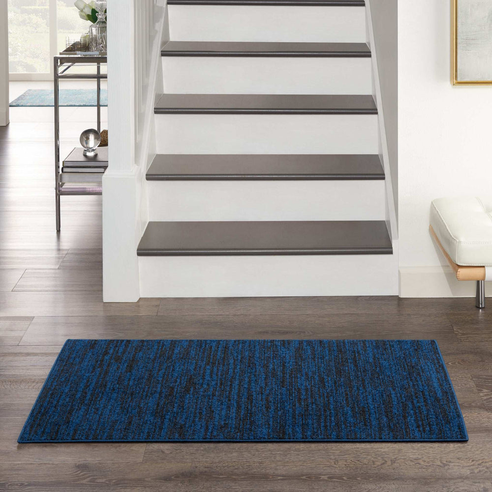 2' X 4' Midnight Blue Stain Resistant Indoor Outdoor Area Rug - Homeroots - Flyclothing LLC
