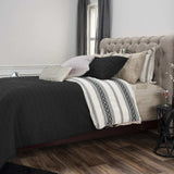 Black Twin 100% Cotton 300 Thread Count Machine Washable Down Alternative Comforter - Homeroots - Flyclothing LLC