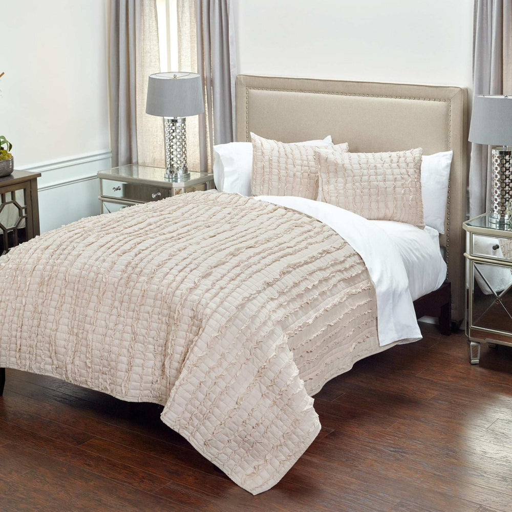 Light Blush King 100% Cotton 300 Thread Count Machine Washable Down Alternative Comforter - Homeroots - Flyclothing LLC