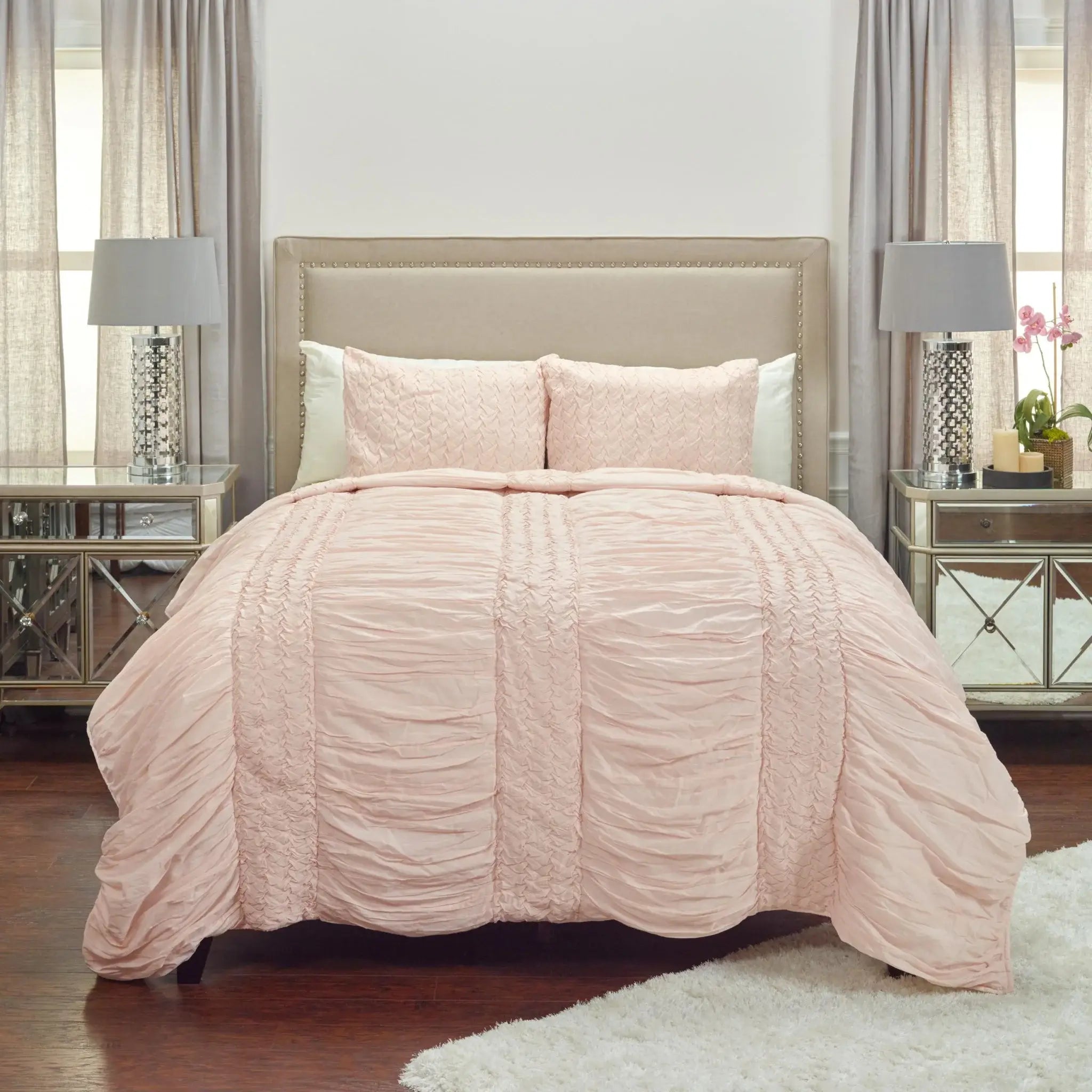 Pink Queen 100% Cotton 300 Thread Count Machine Washable Down Alternative Comforter - Homeroots - Flyclothing LLC
