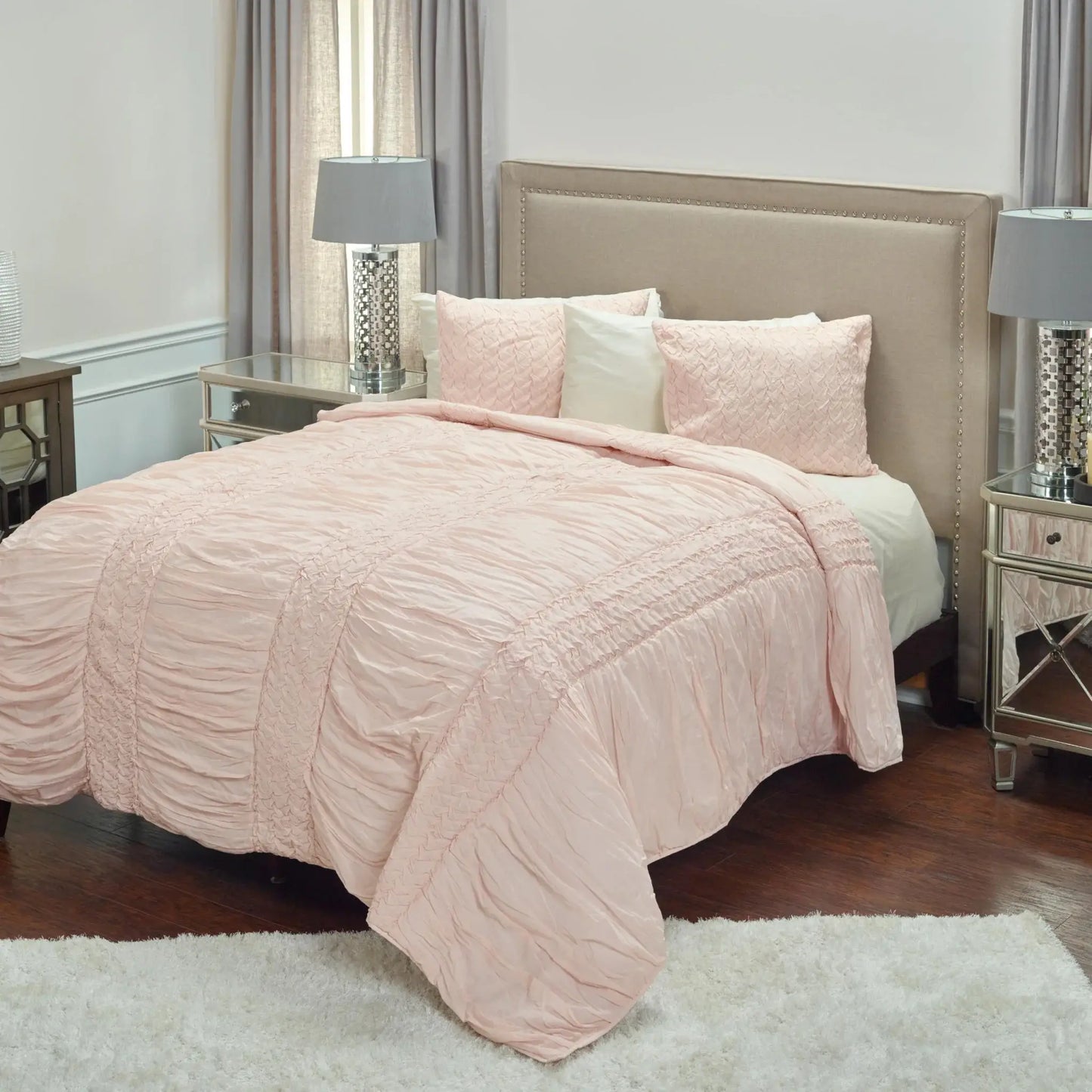 Pink Queen 100% Cotton 300 Thread Count Machine Washable Down Alternative Comforter - Homeroots - Flyclothing LLC