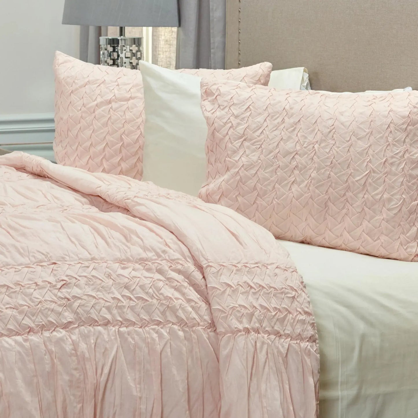Pink Twin 100% Cotton 300 Thread Count Machine Washable Down Alternative Comforter - Homeroots - Flyclothing LLC
