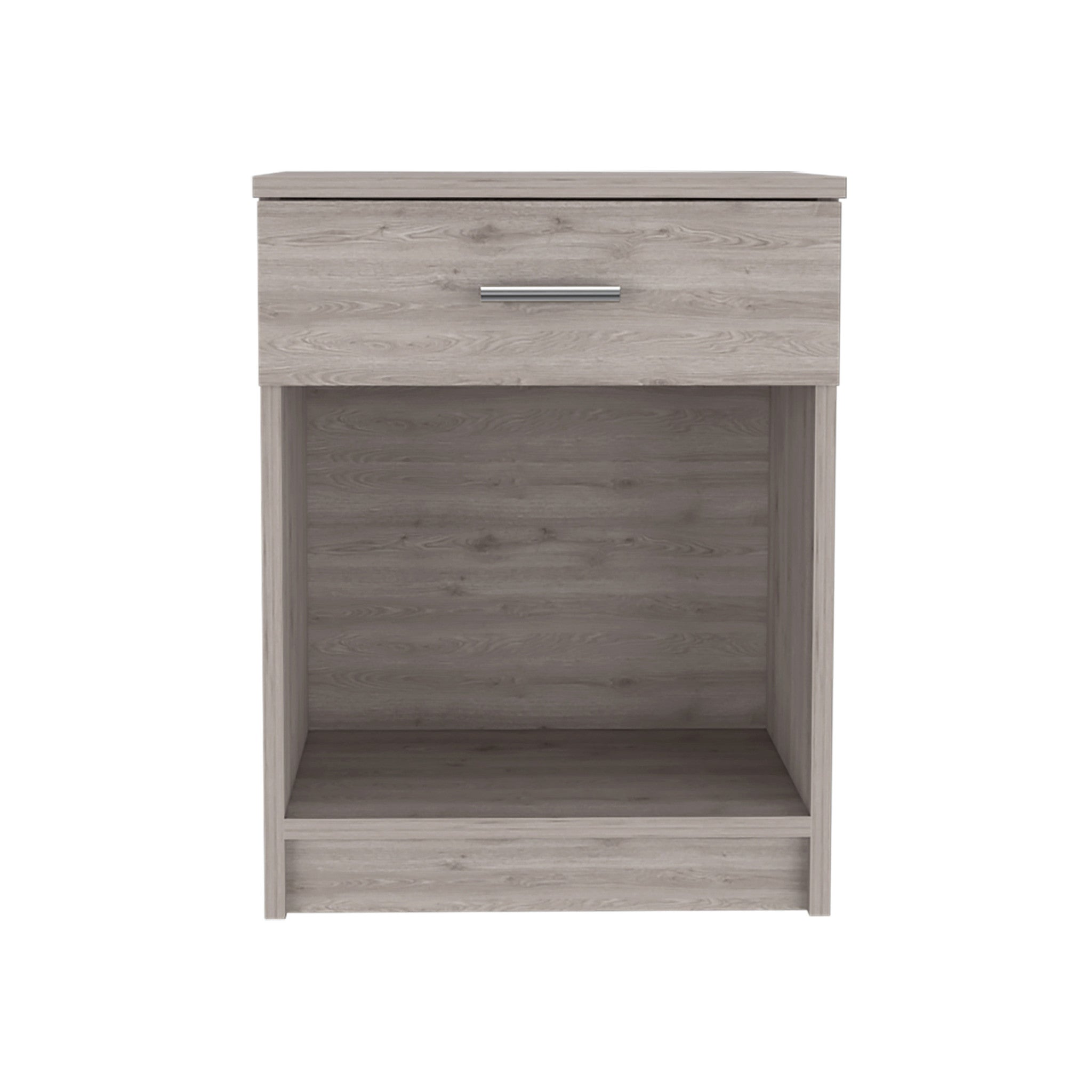22" Light Gray One Drawer Faux Wood Nightstand - Homeroots - Flyclothing LLC