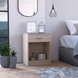 22" Light Gray One Drawer Faux Wood Nightstand - Homeroots - Flyclothing LLC