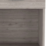 22" Light Gray One Drawer Faux Wood Nightstand